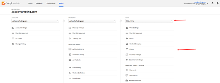 create a filter in Google Analytics